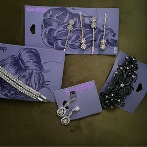 Claire's Black and Silver Hair Accessories Collection